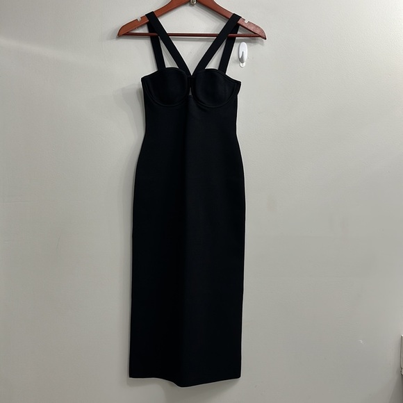 GALVAN Ruched Venus Dress Black - Picture 6 of 11